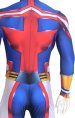 All Might Printed Spandex Lycra Costume with Muscle Shadings