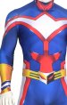 All Might Printed Spandex Lycra Costume with Muscle Shadings