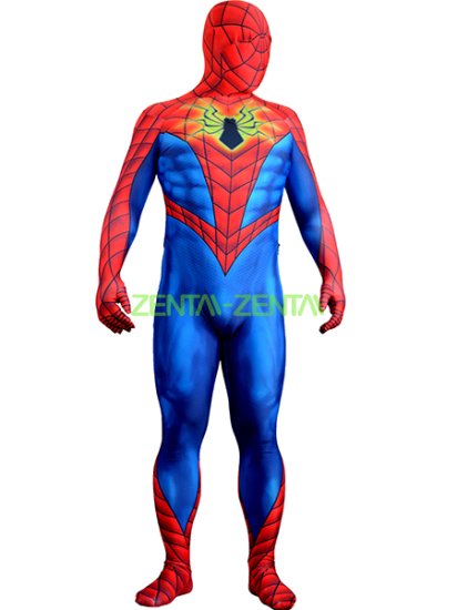 Superman Costume  Printed Spandex Lycra Zentai Suit with 3D Muscle Shading
