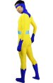 Animal Man Costume | Yellow and Royal Blue Super Hero Zentai Costume with Open Hood and Face