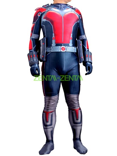 Antman Costume | Printed Spandex Lycra Zentai Suit with 3D Muscle Shading
