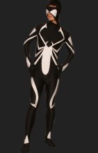 Arachne (Julia Carpenter)-Black and White Spandex Lycra Catsuit