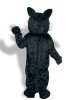 Black And Grey Long-furry Wolf Mascot Costume