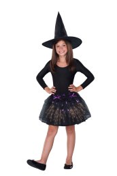 Black and Purple Little Firework Witch Halloween Costume for Kid
