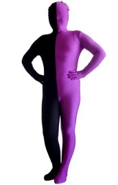 Black and Purple Split Kids Zentai Suit