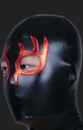 Black and Red Burning Flame Masquerade Zentai Hood Black and Red Burning Flame Masquerade Zentai Hood
