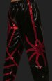 Black and Red Shiny Metallic Spider Wrestling Pants