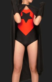 Black and Red Spandex Lycra Super Hero Costume
