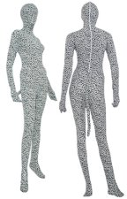 Black and White Dot Spandex Lycra Zentai Suit