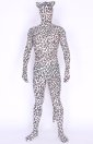Black And White Leopard Lycra Spandex Zentai Suits With Ears And Tail
