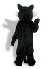 Black And White Long-furry Wolf Mascot Costume
