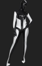 Black and White Lycra Spandex and Shiny Metallic Unisex Full-body Suit Black and White Lycra Spandex and Shiny Metallic Unisex Full-body Suit