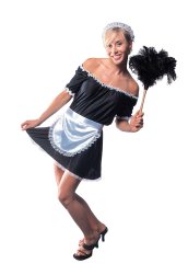 Black and White Sexy Maid Adult Halloween Costume