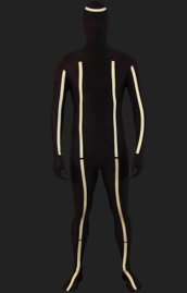 Black and White Strips Spandex Lycra Full Body Suit / Zentai Suit