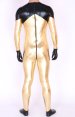 Black And Yellow Shiny Metallic Zentai Suit without Mask