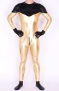 Black And Yellow Shiny Metallic Zentai Suit without Mask