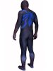 Black Blue and Red Printed S-guy Spandex Lycra Zentai Suit with 3D muscle Shading