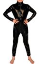 Black PVC Front Open Kids Catsuit