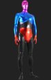 Black Red Blue Fuchsia Shiny Metallic Full Body Zentai Suit