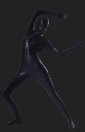 Black Ripple Pattern Shiny Metallic Full Body Zentai Suit