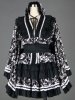 Black Sakula Pattern Kimono Style Cosplay Lolita Dress 7G