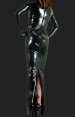 Black Shiny Metallic Long Dress (No Hood)