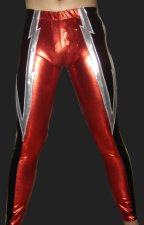 Black Silver and Red Shiny Metallic Tight Wrestling Pants Black Silver and Red Shiny Metallic Tight Wrestling Pants