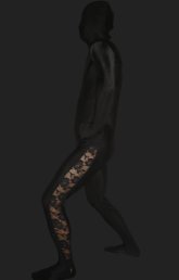 Black Spandex Lycra and Lace Full Body Unisex Zentai Suits Black Spandex Lycra and Lace Full Body Unisex Zentai Suits