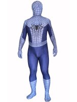 Blue and Light Blue Printed Spandex Lycra S-guy Zentai Costume with 3D Muscle Shades