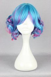 Blue and Pink Short Lolita Cosplay Wig