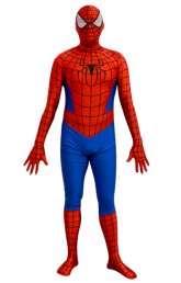 Blue and Red Printed Amazing S-guy Bodysuit