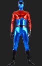 Blue and Red Shiny Metallic Full Body Suit / Zentai Suit