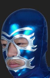 Blue and Silver Mardi Gras Zentai Hood Blue and Silver Mardi Gras Zentai Hood