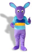 Blue,Dark blue,Yellow And Purple Kangaroo Short-furry Mascot Costume