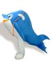 Blue,White And Orange Short-furry Dolphin Mascot Costume