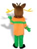 Brown,Green And Orange Deer Mascot Costume