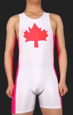 Canada Leotard | Red and White Spandex Lycra Unisex Jumpsuit Canada Leotard | Red and White Spandex Lycra Unisex Jumpsuit