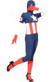 Captain America - Navy and Red Spandex Lycra Zentai Costume