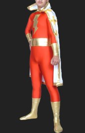 Captain Marvel ! Red and Gold Spandex Lycra Super Hero Zentai Suits