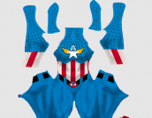 Captain Mary Jane Printed Spandex Lycra Costume