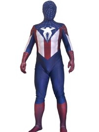 Captain S-guy V1b Printed Spandex Zentai Costume with 3D Muscle Shading