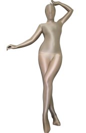 Carnation Nude Oil Shiny Nylon Sexy Zentai Bodysuit