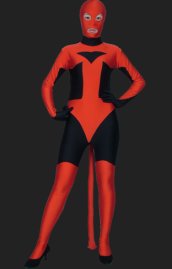 Catwoman-Black and Red Full Body Spandex Lycra Zentai Suit