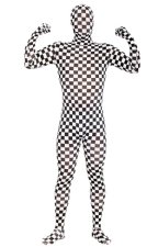 Checkered Full Body Suit | Black and White Checkered Zentai Suit Checkered Full Body Suit | Black and White Checkered Zentai Suit