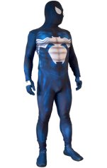 Classic Black Symbiote Printed S-guy Zentai Suit with 3D Shades