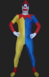 Clown! White , Yellow, Blue Spandex Lycra Unisex Zentai Suit Clown! White , Yellow, Blue Spandex Lycra Unisex Zentai Suit