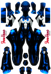 Custom Blue Highlight Symbiote S-Man Printed Spandex Lycra Costume