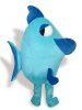Cute Green,White And Blue Short-furry Flounder Mascot Costume