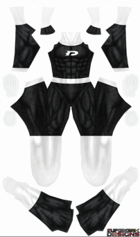 Danny Phantom Printed Spandex Lycra Costume (black and white)