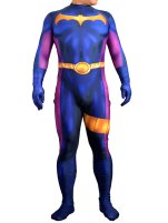 Dark Blue and Fuchsia Printed B-guy Costume with 3D Muscle Shading